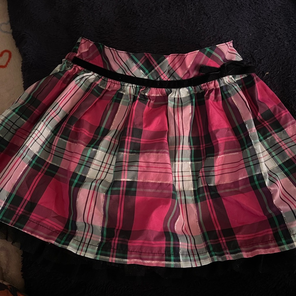 L.L. Bean Pink and Black Plaid Mini Skirt